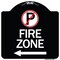 Signmission No Parking Symbol and Left Arrow Heavy-Gauge Aluminum Architectural Sign, 18" x 18", BW-1818-24655 A-DES-BW-1818-24655 - alternate 1
